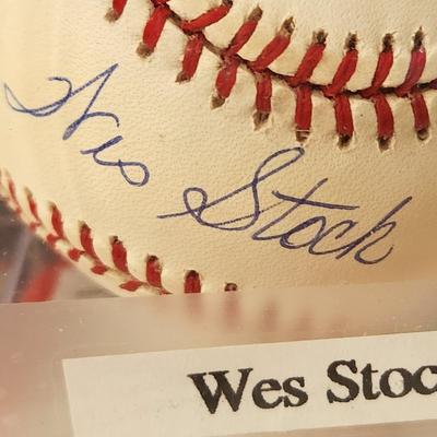 Wes Stock Baltimore Orioles OMLB Signed Autographed Baseball In Collectors Case
