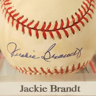 Jackie Brandt Baltimore Orioles OMLB Signed Autographed Baseball In Collectors Case