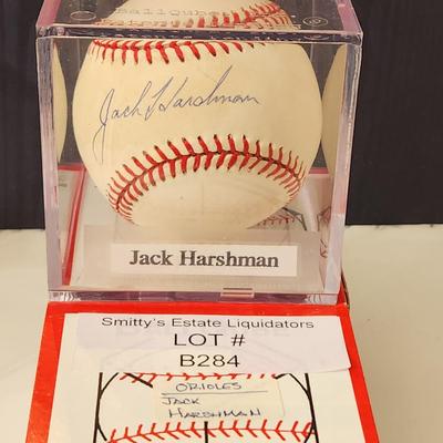 Jack Harshman Baltimore Orioles OMLB Signed Autographed Baseball In Collectors Case