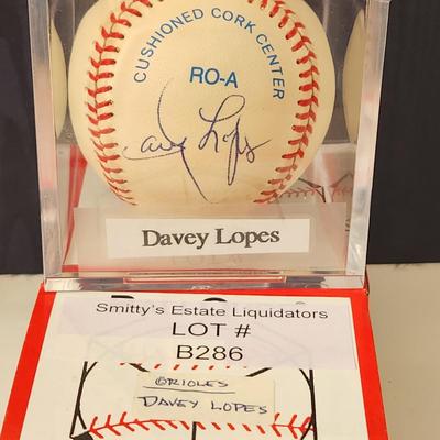 Davey Lopes Baltimore Orioles OMLB Signed Autographed Baseball In Collectors Case
