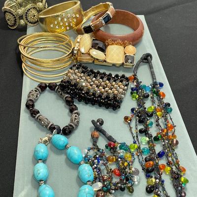 Large Lot of Bracelets and a Necklace Set