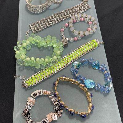 Bracelet Lot Pastel, Rhinestone and Musical
