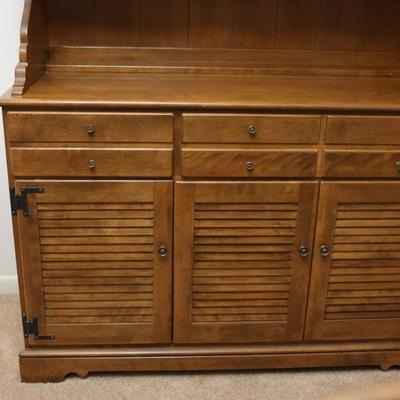 Ethan Allen Solid Maple Buffet with Display Hutch