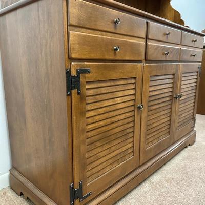 Ethan Allen Solid Maple Buffet with Display Hutch