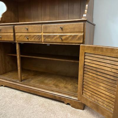 Ethan Allen Solid Maple Buffet with Display Hutch