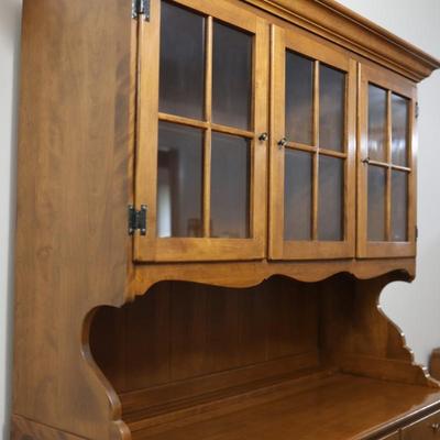 Ethan Allen Solid Maple Buffet with Display Hutch