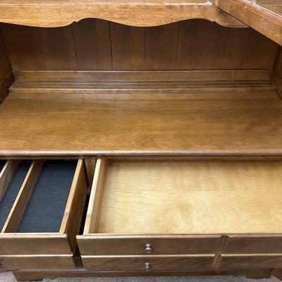 Ethan Allen Solid Maple Buffet with Display Hutch