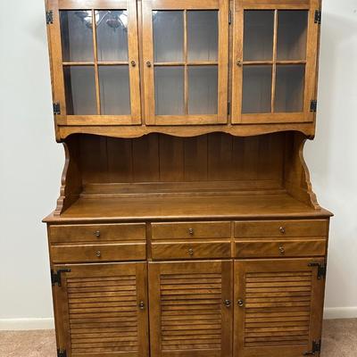 Ethan Allen Solid Maple Buffet with Display Hutch
