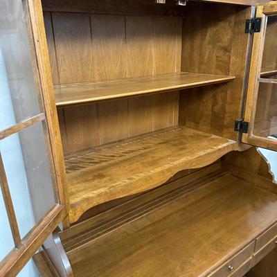 Ethan Allen Solid Maple Buffet with Display Hutch