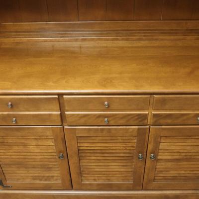 Ethan Allen Solid Maple Buffet with Display Hutch