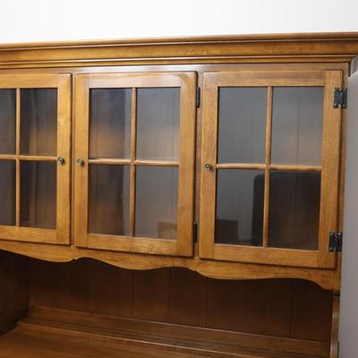 Ethan Allen Solid Maple Buffet with Display Hutch