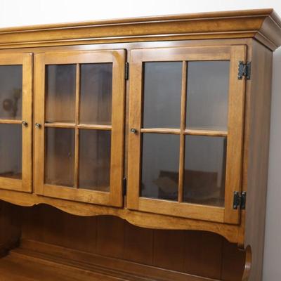 Ethan Allen Solid Maple Buffet with Display Hutch