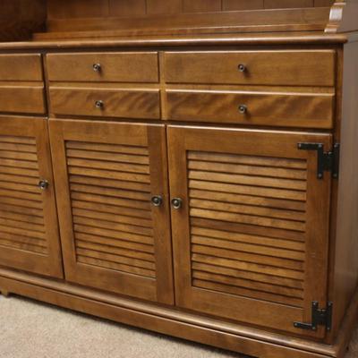 Ethan Allen Solid Maple Buffet with Display Hutch