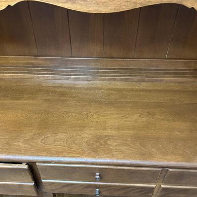 Ethan Allen Solid Maple Buffet with Display Hutch