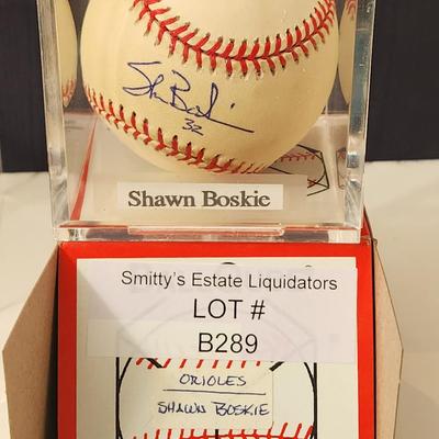 Shawn Boskie #32 Baltimore Orioles OMLB Signed Autographed Baseball In Collectors Case