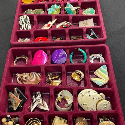 Vintage Earrings plus 2 Trays