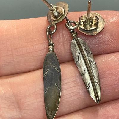 Sterling Silver Dreamcatch Necklace and Feather Earrings
