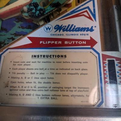 Space Odyssey Williams Pinball Machine With Instruction Manual