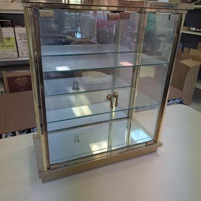 Glass & Metal Table Top Display Cabinet 28" x 11" x 24"