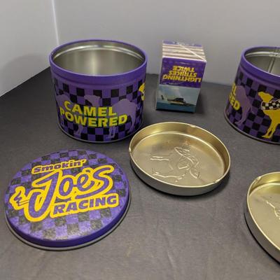 Vintage Joe Cool Camel Racing Tins & Some Matches