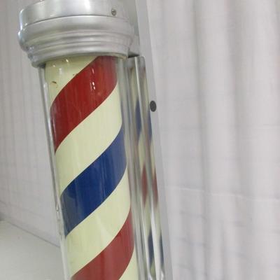 Vintage William Marvey Model 77 Lighted Barber Pole & Avon Bottle