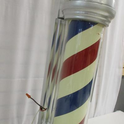 Vintage William Marvey Model 77 Lighted Barber Pole & Avon Bottle