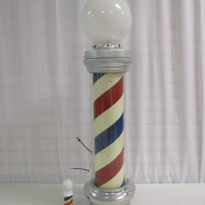 Vintage William Marvey Model 77 Lighted Barber Pole & Avon Bottle