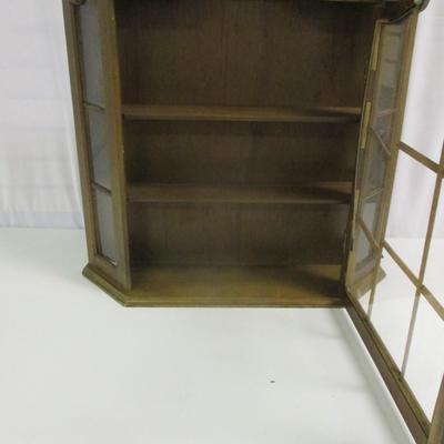 Hanging Wall Wooden Display Cabinet With Key