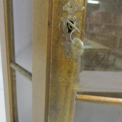 Hanging Wall Wooden Display Cabinet With Key