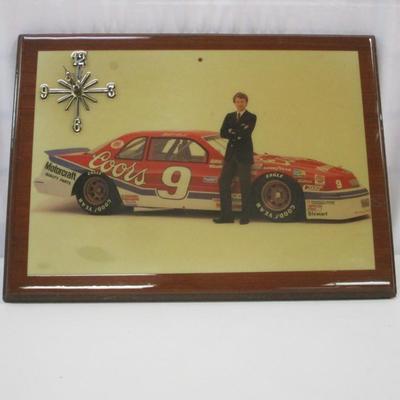 NASCAR Bill Elliott Wall Plaque With Clock