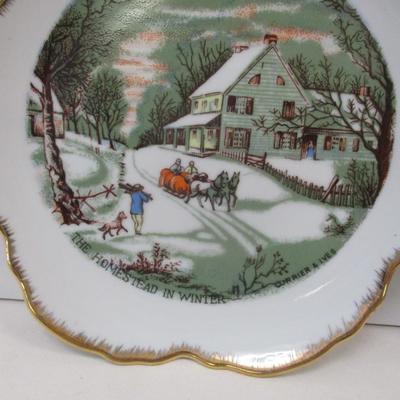 Made In Korea Currier & Ives Vintage Display Plates Choice 2