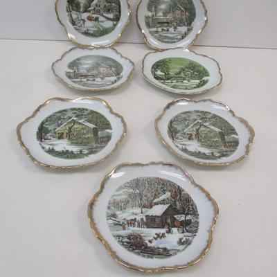 Made In Korea Currier & Ives Vintage Display Plates Choice 2
