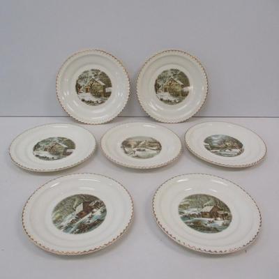 Harkerware USA Currier & Ives Decorative Display Plates