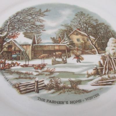Harkerware Currier & Ives Vintage Display Plates