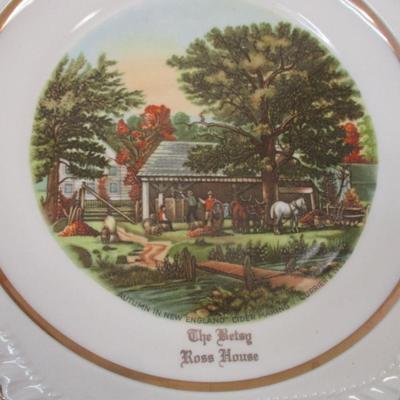 Harkerware Currier & Ives Vintage Display Plates
