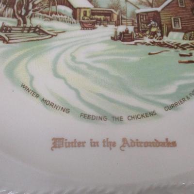 Harkerware Currier & Ives Vintage Display Plates