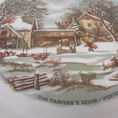 Harkerware Currier & Ives Vintage Display Plates