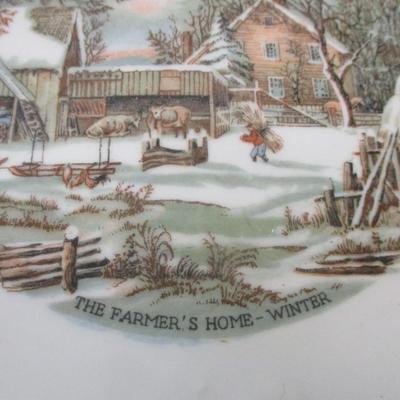 Harkerware Currier & Ives Vintage Display Plates