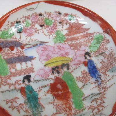 Japanese Art Geisha Girl Display Plates