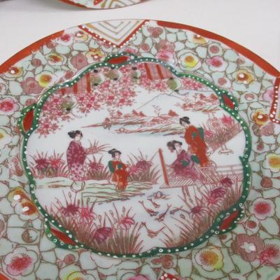 Japanese Art Geisha Girl Display Plates