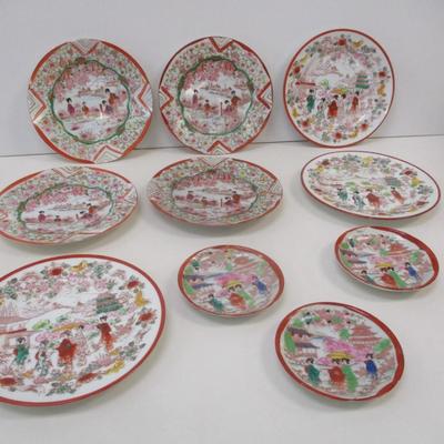Japanese Art Geisha Girl Display Plates