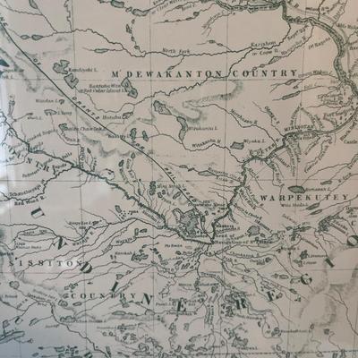 Vintage framed map of the territory of Minnesota