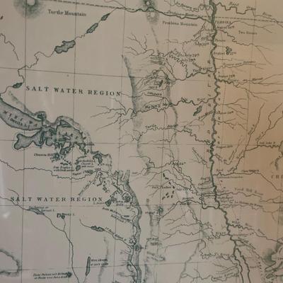 Vintage framed map of the territory of Minnesota