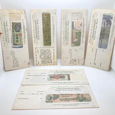 LOT 539: World Wide Paper Money Collection in Original Protective Envelopes
