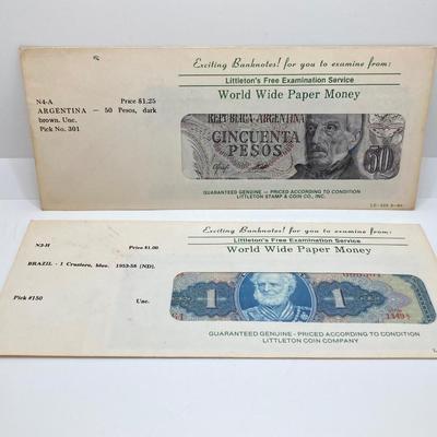 LOT 539: World Wide Paper Money Collection in Original Protective Envelopes