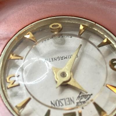 LOT 571: Vintage Jewelry Collection - Lady Nelson Antimagnetic Swiss Made Necklace Watch, Monkey Couple Medallion Necklace and Gold Tone...