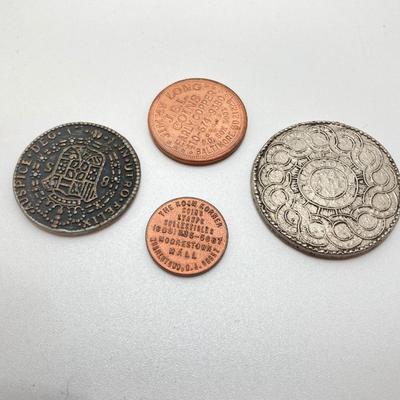 LOT 572: Collection of Vintage U.S. Coins, Tokens and Jewelry - Silver and Gold Plated and More