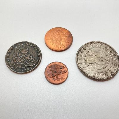 LOT 572: Collection of Vintage U.S. Coins, Tokens and Jewelry - Silver and Gold Plated and More