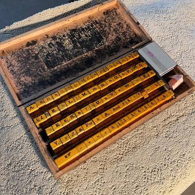 Vintage wood printer set