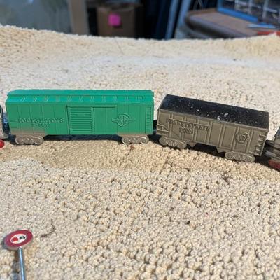 Vintage toy train on wheels